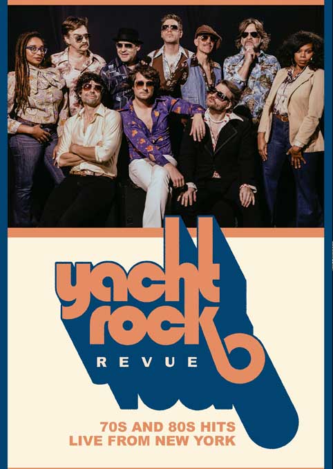 Band posing with "Yacht Rock Revue" text.